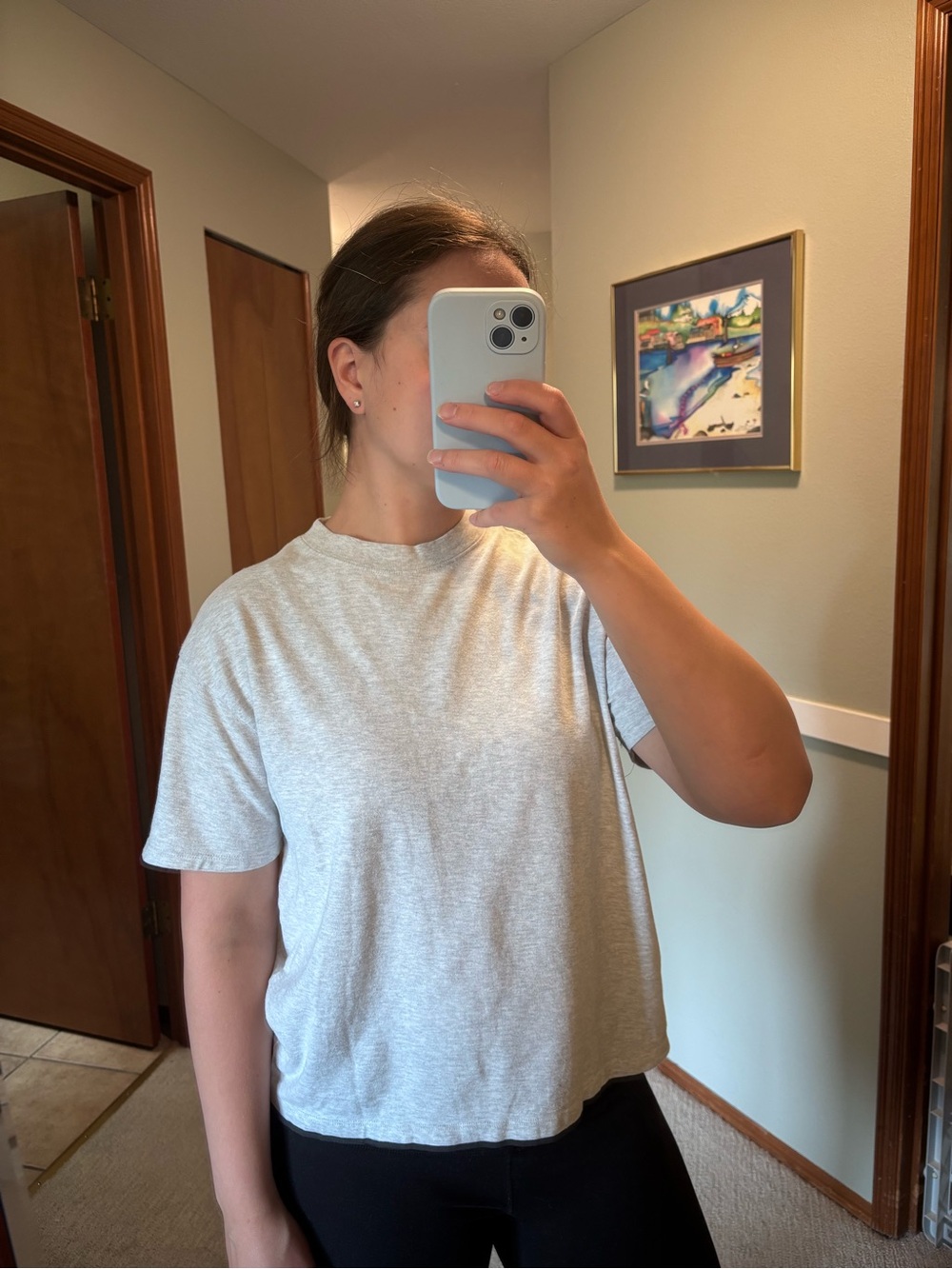 A&F Heather grey Easy tee